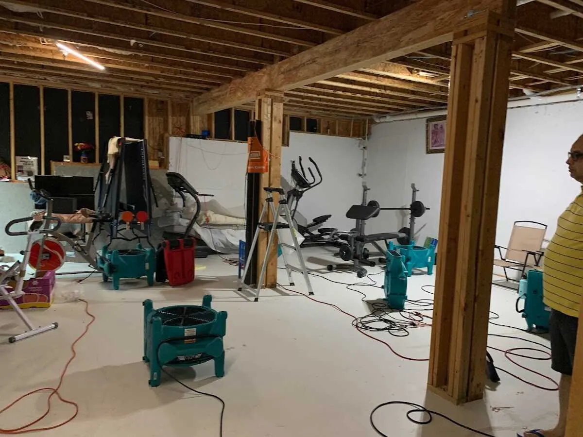 Basement drying equipment setup for Odor Removal & Deodorization in South Elgin